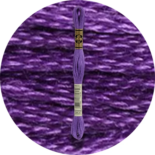 DMC Mouliné Spécial 25 Broderigarn, Ensfarvet, Blå/Lilla nuancer